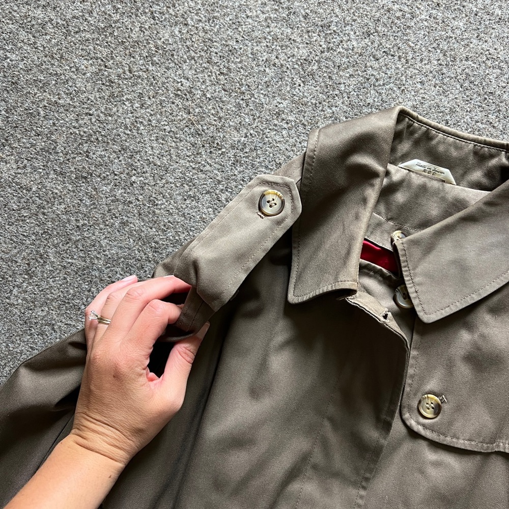 Vintage Evan Picone Taupe Trench Coat Belted Removable Lining Women’s Size Small - Picture 6 of 16
